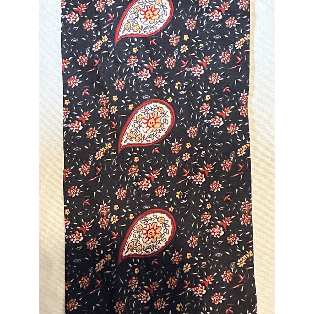 Lily Loves Black Multi-Color Paisley Floral Skinny Scarf/Hair Accessory